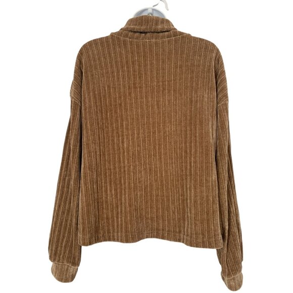 Philosophy Republic Clothing Womens Brown Ribbed Cowl Neck Long Sleeve Sweater - Picture 3 of 8